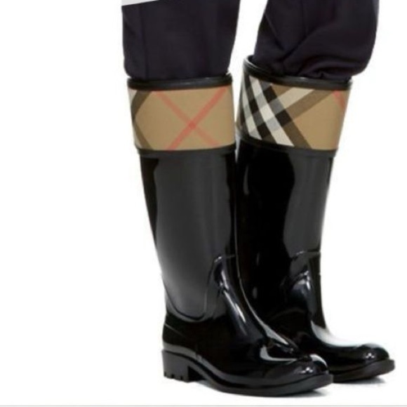 Burberry Women's Rain Boots - Crosshill Housecheck Size 10 - Picture 4 of 5